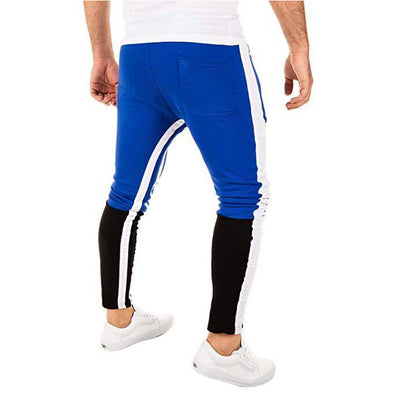 Men's Fashion Blue & Black Casual Running Jogger Pants