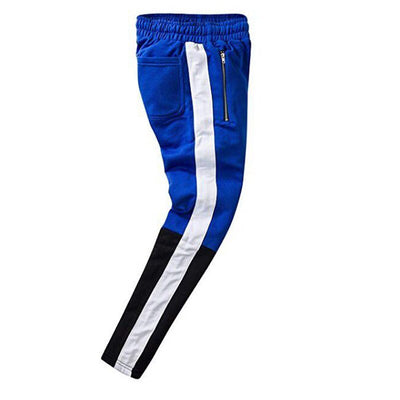 Men's Fashion Blue & Black Casual Running Jogger Pants