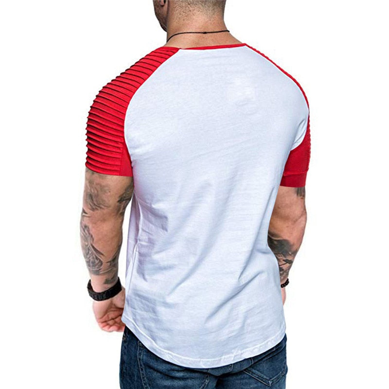 Men's Red & White Casual T-shirt
